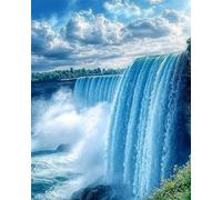 Diy Bead Embroidery Kits Scenario Naturale Della Cascata Kit Per Ricamo A Punto Croce Con Perline，Pittura 3D Con Perlines，Artigianato 40x50cm