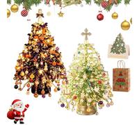DIY Beaded Christmas Tree Kit, Handmade Mini Desk Xmas Bead Art (#P)