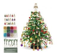 DIY Beaded Christmas Tree Kit,with Colorful 3D Crystal Beads&Ornaments(#A)