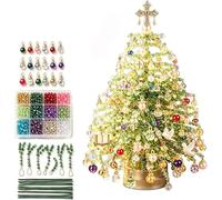 DIY Beaded Christmas Tree Kit,with Colorful 3D Crystal Beads&Ornaments(#B)