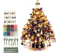 DIY Beaded Christmas Tree Kit,with Colorful 3D Crystal Beads&Ornaments(#C)