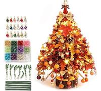 DIY Beaded Christmas Tree Kit,with Colorful 3D Crystal Beads&Ornaments(#E)