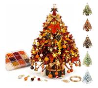 DIY Beaded Christmas Tree Kit with Lights, 3D Tabletop Decor (Autumn Day)