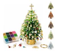 DIY Beaded Christmas Tree Kit with Lights, 3D Tabletop Decor (Faith)