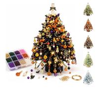 DIY Beaded Christmas Tree Kit with Lights, 3D Tabletop Decor (Halloween)