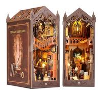 DIY Book Nook Kit, Casa Miniatura DIY Book Nook con Mobili e Luce LED in Legno Mondo Magico Casa Delle Bambole Inserto per Libreria Miniatura Casa Delle Bambole per la Decorazione Della Libreria