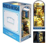 DIY Book Nook Kit, Kit di Costruzione di Modellini con Mobili e Luce LED in Legno Miniatura Casa Delle Bambole Attrezzi per Casa Delle Bambole in Miniatura 3D per la Decorazione Della Libreria