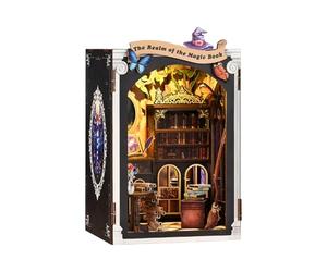 DIY book nook kit-Libro "Il Regno della Magia" con luce LED,puzzle fai da te in legno per casa delle bambole 3D,Book Nook Kit Per adulti,decorazioni per librerie,regali di compleanno per Natale