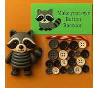 DIY Button Highland Cow Craft Kit, DIY Christmas Button Highland Cow Ornament Making Set, Animal Theme Buttons Christmas Tree Ornament Kit with Turtle, Owl, Rabbit, Decorations, Gift(Raccoon)