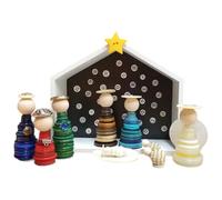 DIY Button Nativity Scene Kit, Christmas Nativity Scene Craft Ornament Kit, Home Christmas Decor Holiday Craft Set for Children, Friends, and Family,