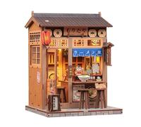 DIY Cabin Bookend Set 3D Wooden Late-night Noodle Shop with LED Lights Gift E3E3