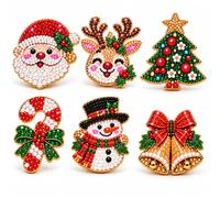 DIY Christmas Diamond Painting BroochKit, Sparkling DiamondBrooch CraftGift | Create Sparkling Christmas Brooches To Wear On Sweaters, Christmas Diamond Art Brooch Kit, Wearable Craft, Holiday Craft Gift