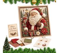 Diy Christmas Fabric Art Kit | 3d Santa Claus Beginner-friendly Craft