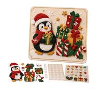 DIY Christmas Felt Sticker Art Kit 20cm No per sew DIY Christmas | Soft Reusable Felt, No Glue Needed, Includes Board & Gems, per ideal Family Holiday Activity, Home per décor Or