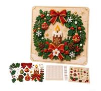 DIY Christmas Felt Sticker Art Kit 20cm No per sew DIY Christmas | Soft Reusable Felt, No Glue Needed, Includes Board & Gems, per ideal Family Holiday Activity, Home per décor Or