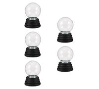 DIY Christmas Snow Globe Craft Kit Clear Glass Globe with Sturdy Resin Base 5Pcs