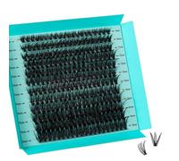 DIY Ciuffo di ciglia ciglia singole banda sottile per l'estensione ciglia 240pcs ciglia per i principianti a casa (50D)