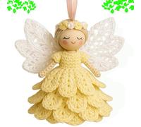 DIY Crochet Angel Ornament Kit, unique christmas angels kit for beginners,Easy Starter Craft to Create Your Own Hanging Ornaments,crochet kit for beginnerswith Yarn for Beginners (yellow)