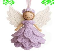 DIY Crochet Angel Ornament Kit, unique christmas angels kit for beginners,Easy Starter Craft to Create Your Own Hanging Ornaments,crochet kit for beginnerswith Yarn for Beginners (purple)