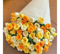 Diy Crochet Flower Rose Bouquet Blanket Material Package,Blanket Folded Into Flowers Rose Flower Bouquet Knitted Throw Blankets,Knitted Red Roses for Valentine's Day,Mother's Day