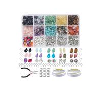 Diy Crystal Jewelry Making Kit with 15 Grids Crystal Gemstone Beads Earring Hooks Elastic Wire Pliers Accessories Bracelet Necklace Handcraft Tool