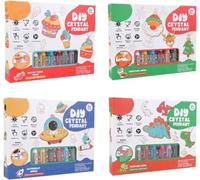 DIY Crystal Paint Arts And Crafts Set, 2024 New Diamond Painting Keychain, Bake-Free Crystal Color Glue Painting Pendant Kit for Window Art Craft Key Phone Charm Bag Decor (4 Sets)