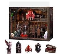 DIY Dark Family Wide Book Nook, reggilibri modello castello gotico, montaggio 3D a tema horror, ornamento da scrivania, adatto per adulti