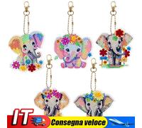 DIY Diamond Art Keychains Diamond Mosaic Kit Point Drill Key Ring (GJ041) IT
