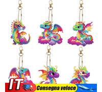 DIY Diamond Art Keychains Diamond Mosaic Kit Point Drill Key Ring (GJ041) IT
