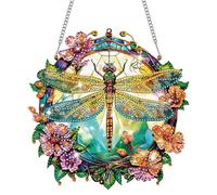 DIY Diamond Painting Kit Completo, 5D Diamantini Crystal Art Painting Appendere Ornamenti, Pittura Diamante Pendente Kit per Porta Parete Finestra Hanging Decorazione (libellula)