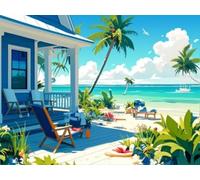 DIY Diamond Painting Kit Completo, La Costa Dell' Isola 5D Diamanti Quadrati Natale Crystal Mosaico Ricamo Arts，Applicabile Adulti Bambini Muri Camera da Letto Decorazione Regali 100x90cm T7ZY-85