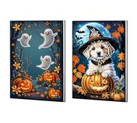 DIY Diamond Painting Notebook - 2pcs 50 Pages A5 No Lines Diamond Painting Journal Notebook, for Adults Home Office Student Gift for Birthdays or School Fun