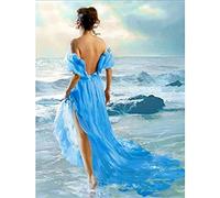 DIY Dipingere con i Numeri Adulti e Bambini,Paint by Numbers Kit per Quadri da Dipingere Numerati Include Pennelli e Colori Acrilici,per la Decorazione della Parete di Casa 40x50cm Donna di mare sexy