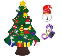 DIY Felt Christmas Tree - 3ft Interactive Tree with Ornaments, Lights, Advent Calendar & Felt Board, Montessori-Inspired Seasonal Decor for Young Learners (Style-D)