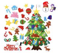 DIY Felt Christmas Tree - 3ft Interactive Tree with Ornaments, Lights, Advent Calendar & Felt Board, Montessori-Inspired Seasonal Decor for Young Learners (Style-I)