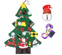 DIY Felt Christmas Tree - 3ft Interactive Tree with Ornaments, Lights, Advent Calendar & Felt Board, Montessori-Inspired Seasonal Decor for Young Learners (Style-E)