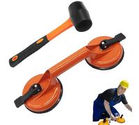 DIY Floor Gap Repair Tool, Laminate Floor Suction Cup Tool with Rubber Mallet, Excellent Grip for Smooth Surface Shower Panels (Orange)