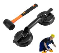 DIY Floor Gap Repair Tool, Laminate Floor Suction Cup Tool with Rubber Mallet, Excellent Grip for Smooth Surface Shower Panels (Black)