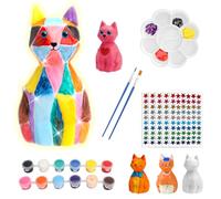 DIY gato lámpara de artesanía para los niños gato, pintar su propia lámpara las niñas de 4 5 6 7 8 años, kits de artesanía niños, juguetes para niños regalos creativos para niños de 6-12 años
