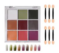 DIY Gitter - Set per nail art cromato pastello, tavolozza di 9 colori cromati per unghie Ombre e a specchio con 6 pennelli per nail art (tavolozza autunnale profonda)