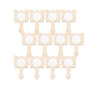 DIY Handheld Mirrors Wooden Mirror Craft for Kids Parent-Child Activity 13x8.5cm 12Pcs