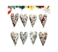 DIY Heart Embroidery Christmas Decoration, Christmas Embroidery Kit with Needles and Thread for Beginners, Hand Embroidery Xmas Tree Hanging Ornament