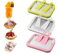 DIY Ice Cream Roller Pan, At-Home Rolled Ice Cream Maker Kit,Instant Freeze Plate with 2 Scrapers,Ice Stir Frying Machine,Fun Family Dessert Activities,for Kids and Adults at Home Yogurt (White)
