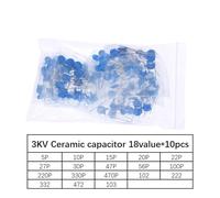 DIY KIT 180pcs=18value*10pcs 3KV Ceramic capacitor KIT 3KV 5P 10P 22P 30P 47P 56P 100P 150P 220P 330P 470P 102 222 332 472 103 AUOQKQUT