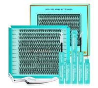 DIY Kit di estensione delle ciglia 240Pcs 30D Clusters Kit, Lash Bond And Seal, Lash Remover, Lash Twzzer per ciglia false Cluster Kit (D-Mix9-16mmKit)