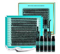 DIY Kit di estensione delle ciglia 240Pcs 60D Clusters Kit, Lash Bond And Seal, Lash Remover, Lash Twzzer per ciglia false Cluster Kit (Black Bond,D-Mix9-16mmKit)