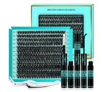 DIY Kit di estensione delle ciglia 240Pcs 80D Clusters Kit, Lash Bond And Seal, Lash Remover, Lash Twzzer per ciglia false Cluster Kit (Black Bond,D-Mix9-16mmKit)