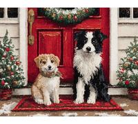 Diy Kit Per Fare Tappeti A Mano Cane Animale Davanti Alla Porta Kit Fai Da Te Per Tappeti Con Uncinetto，Kits All'Uncinetto Per Principianti，Set Per La Realizzazione Di Arazzo Con Tela 100x140cm