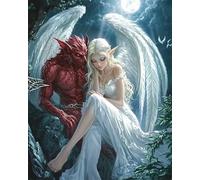 Diy Kit Per Ricamo Con Perline Angeli E Demoni Fantasy Schema Per Ricamo A Punto Croce Con Perline, Fai Da Te, Da Appendere Alla Parete, Set Di Perle 3D 30x40cm