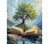 Diy Kit Per Ricamo Con Perline Grande Albero Sul Libro Fantasy Kit Per Ricamo A Punto Croce Con Perline Fai Da Te, Set Per Ricamos Con Perlines Da 3 Mm Per Lavori Artigianali 30x40cm